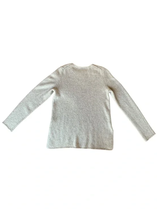 VINCE Cashmere Sweater Medium Beige Oatmeal Crewneck Minimalist Oversized Split - Picture 4 of 11